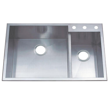 Gourmetier KDS33229DBNR Uptowne Drop-in Double Bowl Kitchen Sink Kitchen Sink Kingston Brass Default Title